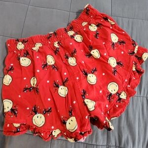 Aerie Red Reindeer Pajama Shorts